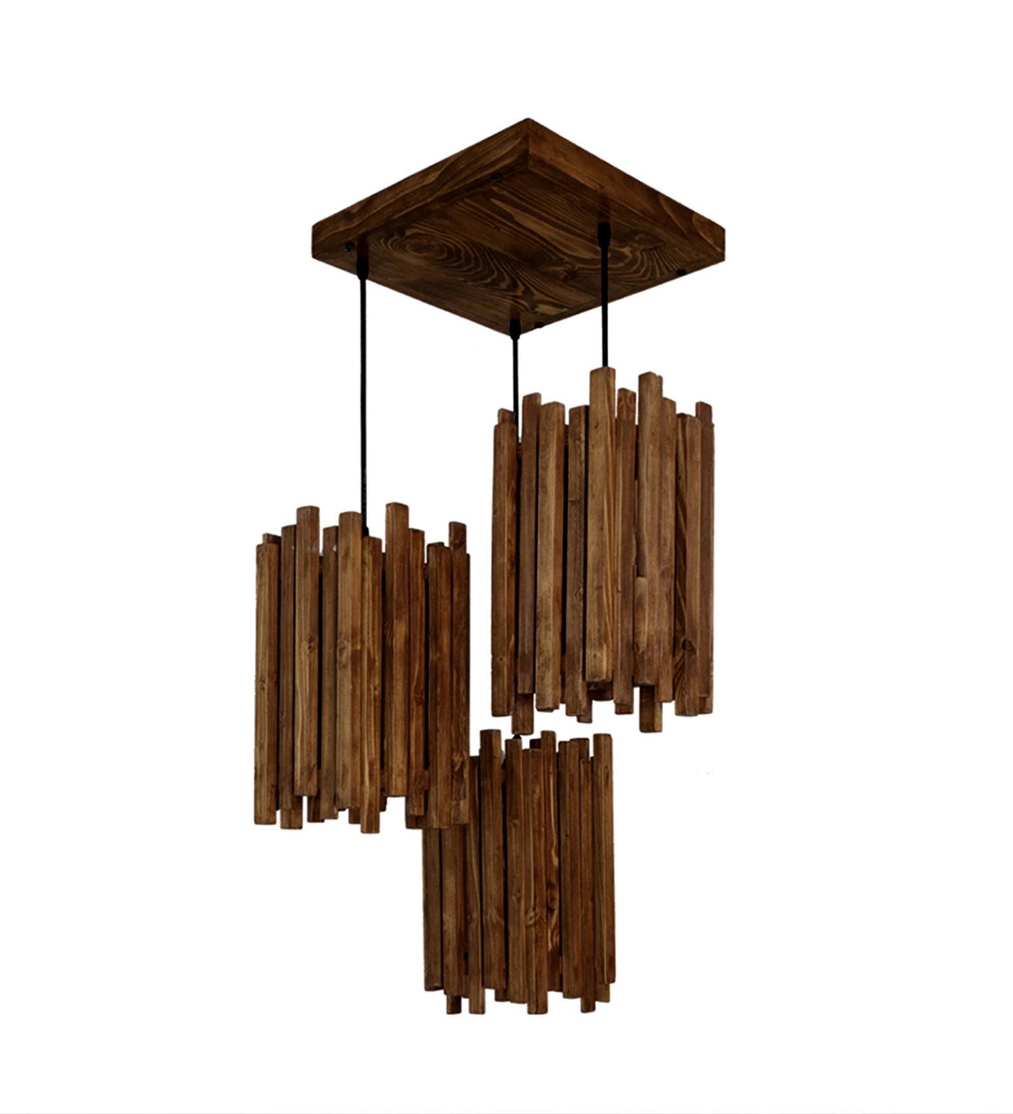 Swim Brown Wooden Cluster Hanging Lamp