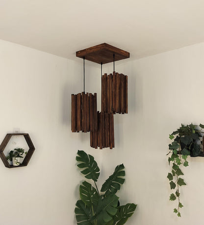 Swim Brown Wooden Cluster Hanging Lamp
