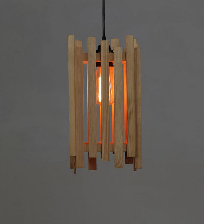 Swim Beige Wooden Single Hanging Lamp