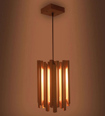 Swim Beige Wooden Single Hanging Lamp