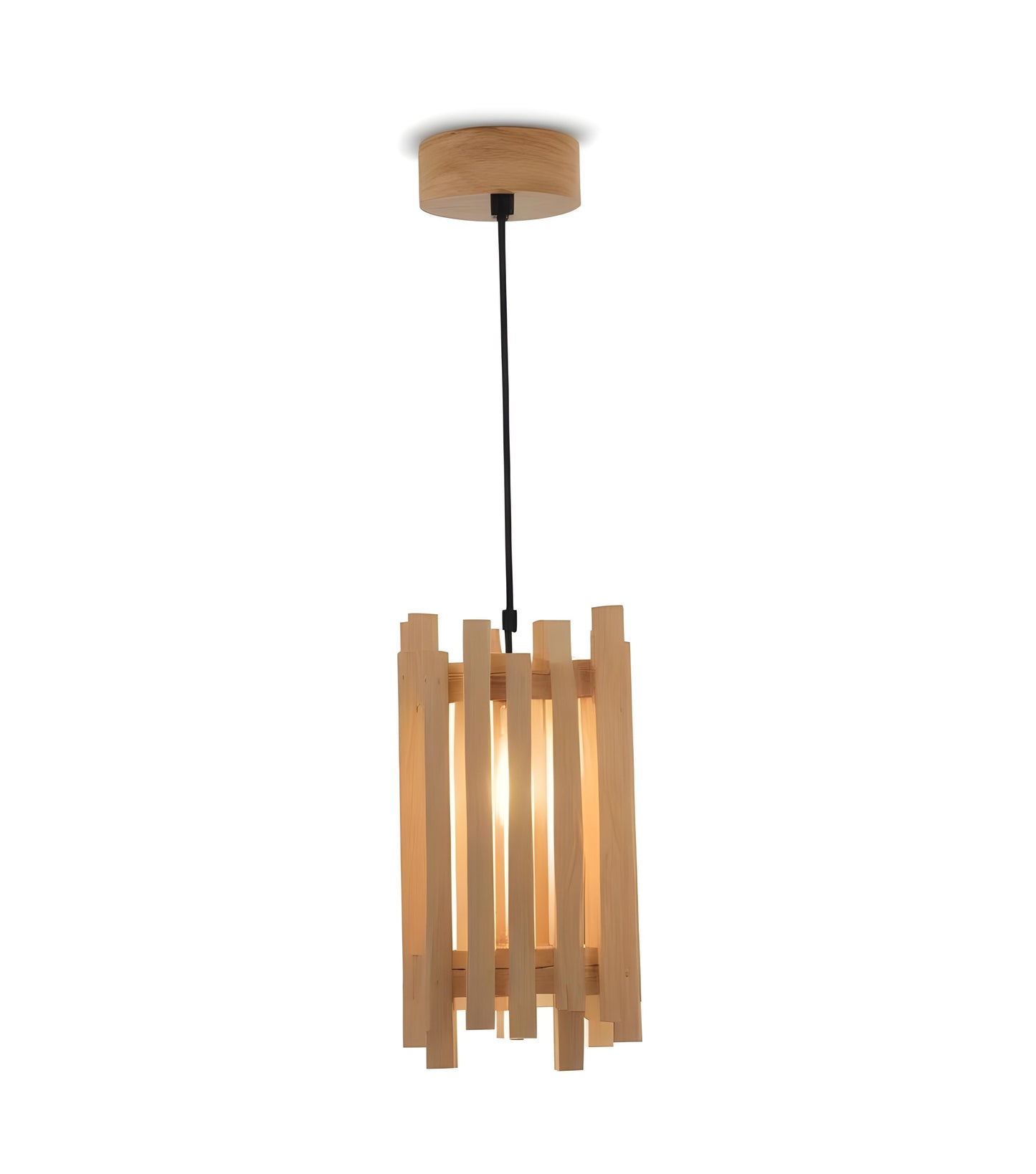 Swim Beige Wooden Single Hanging Lamp