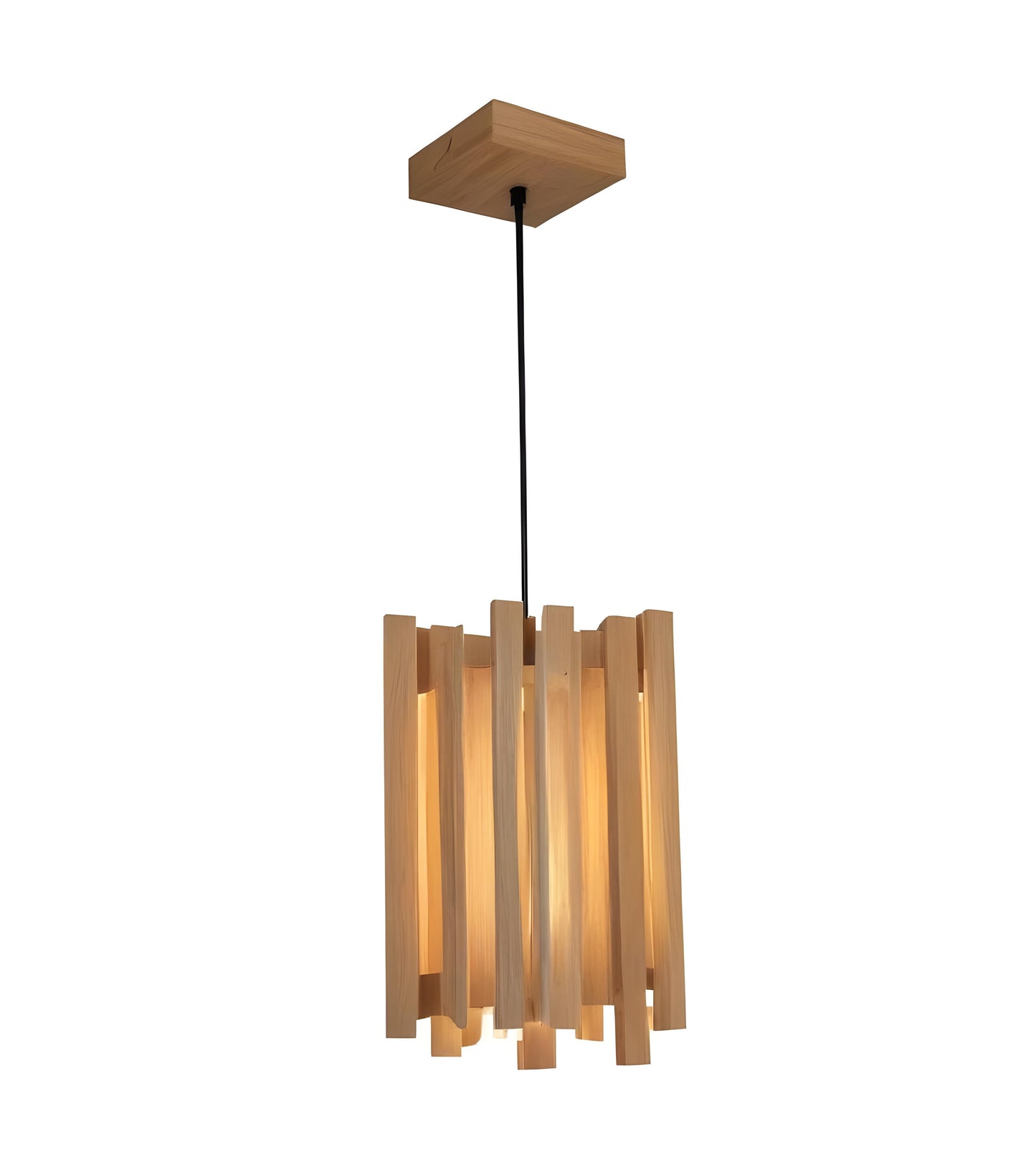 Swim Beige Wooden Single Hanging Lamp