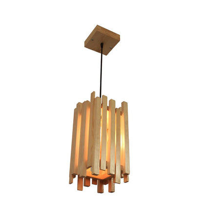 Swim Beige Wooden Single Hanging Lamp