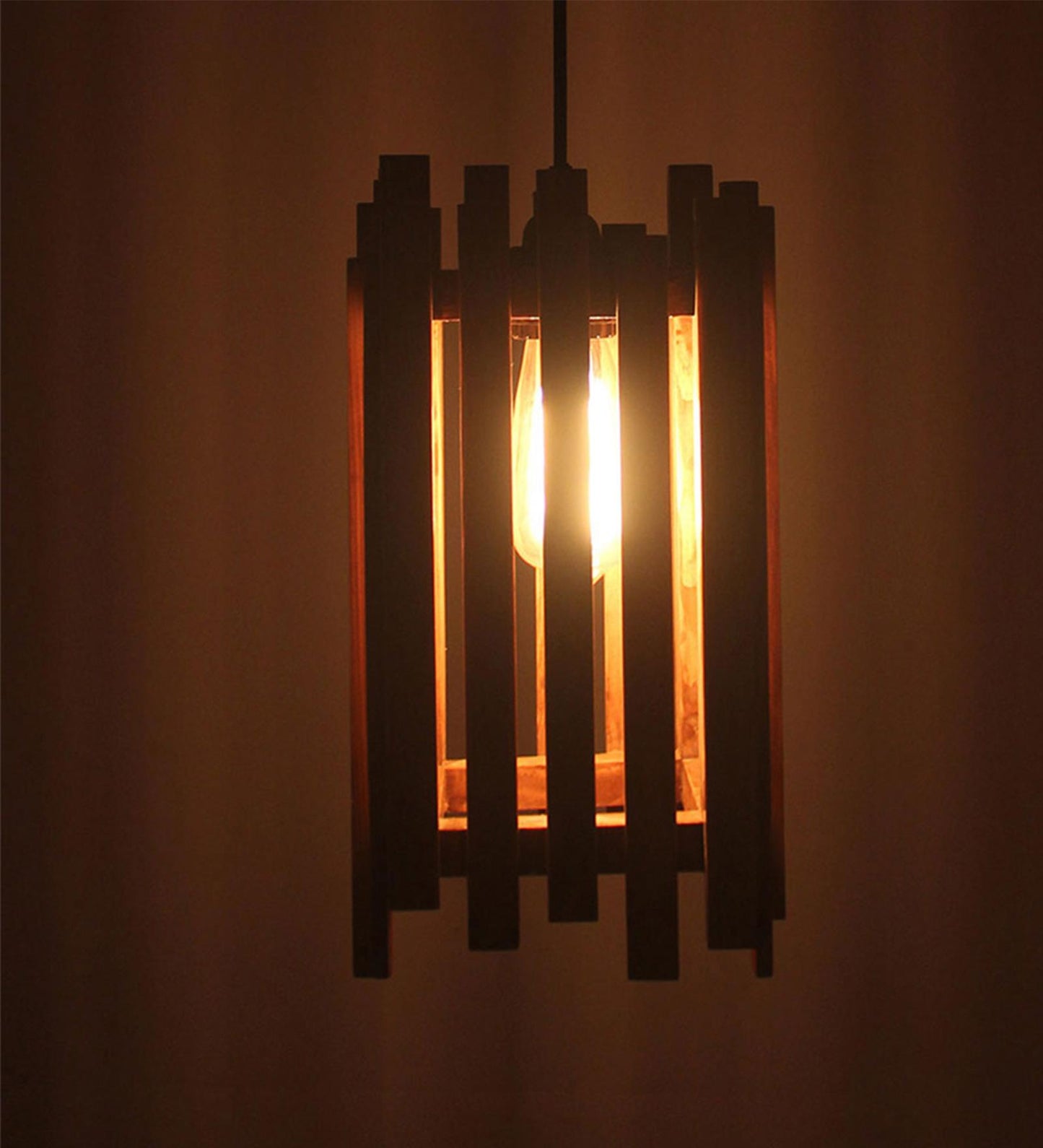 Swim Brown Wooden Single Hanging Lamp