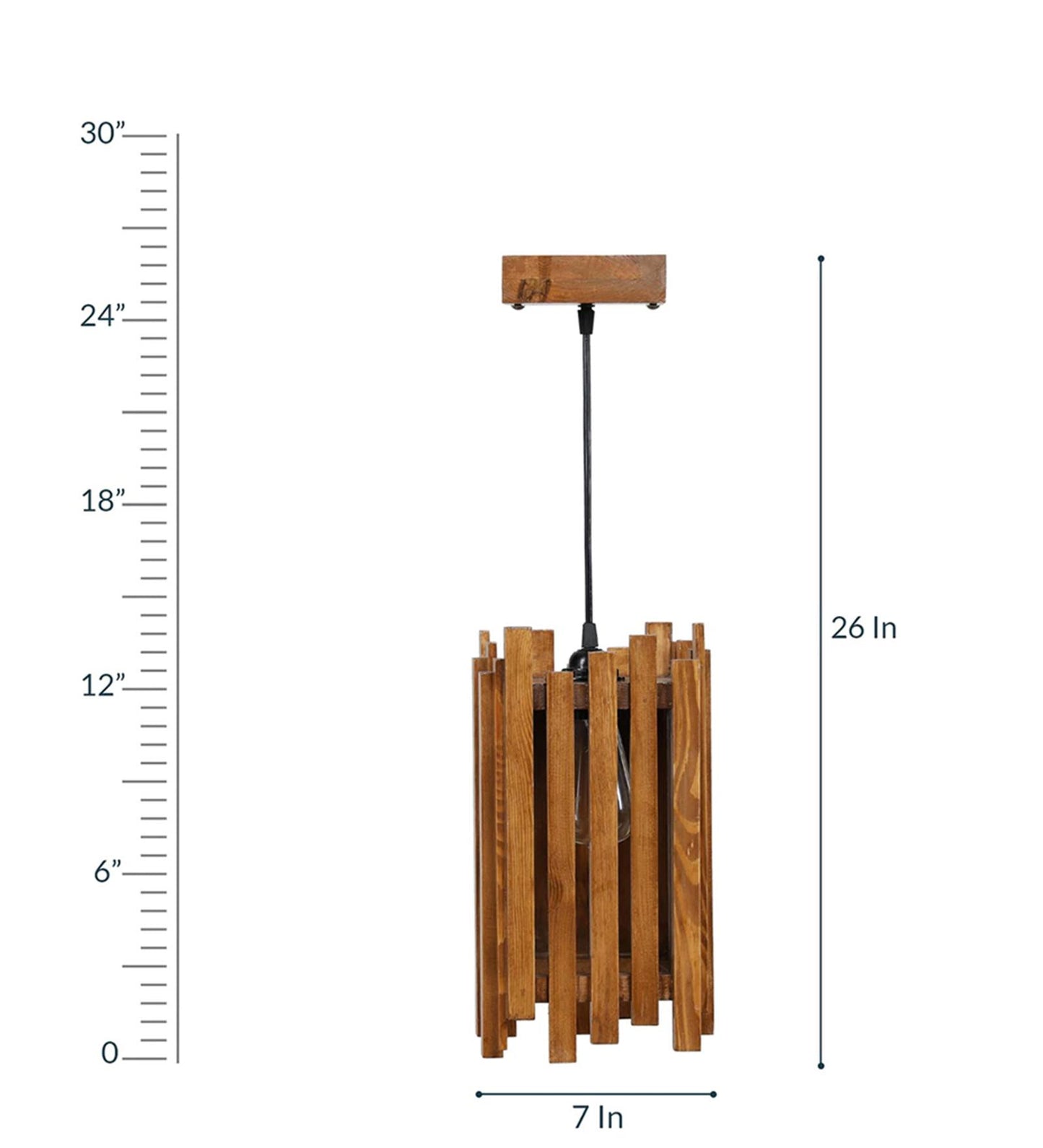 Swim Brown Wooden Single Hanging Lamp