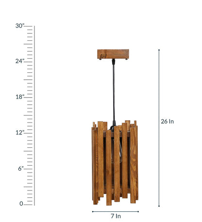 Swim Beige Wooden Single Hanging Lamp