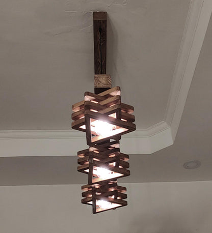 Lapis Brown Wooden 3 Series Hanging Lamp