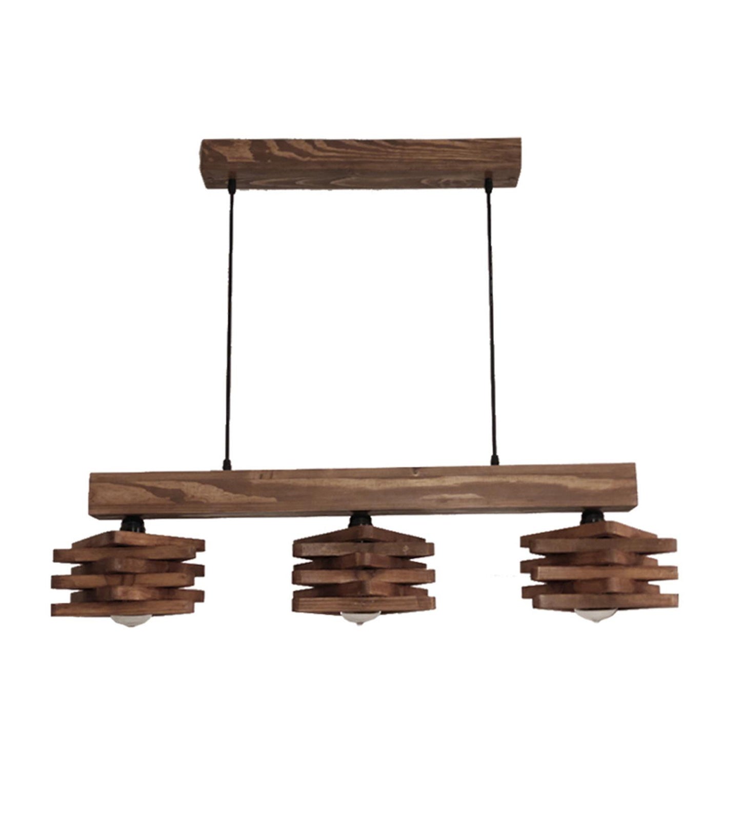 Lapis Brown Wooden 3 Series Hanging Lamp