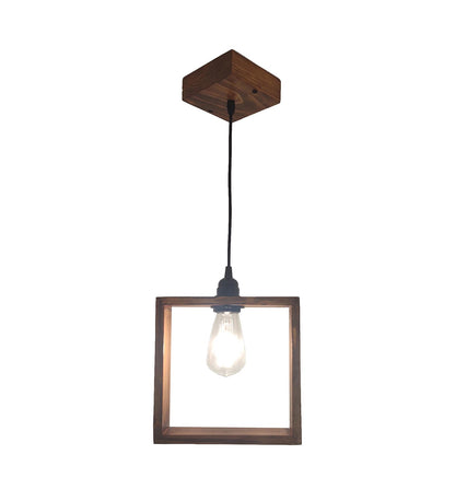 Justice Brown Wooden Single Hanging Lamp