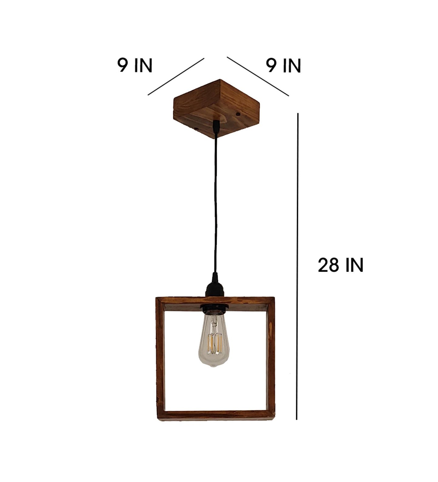 Justice Brown Wooden Single Hanging Lamp