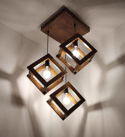 Touch Brown Cluster Hanging Lamp