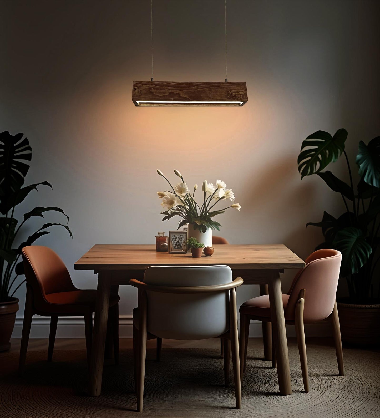 Drink  24 Brown Wooden LED Hanging Lamp