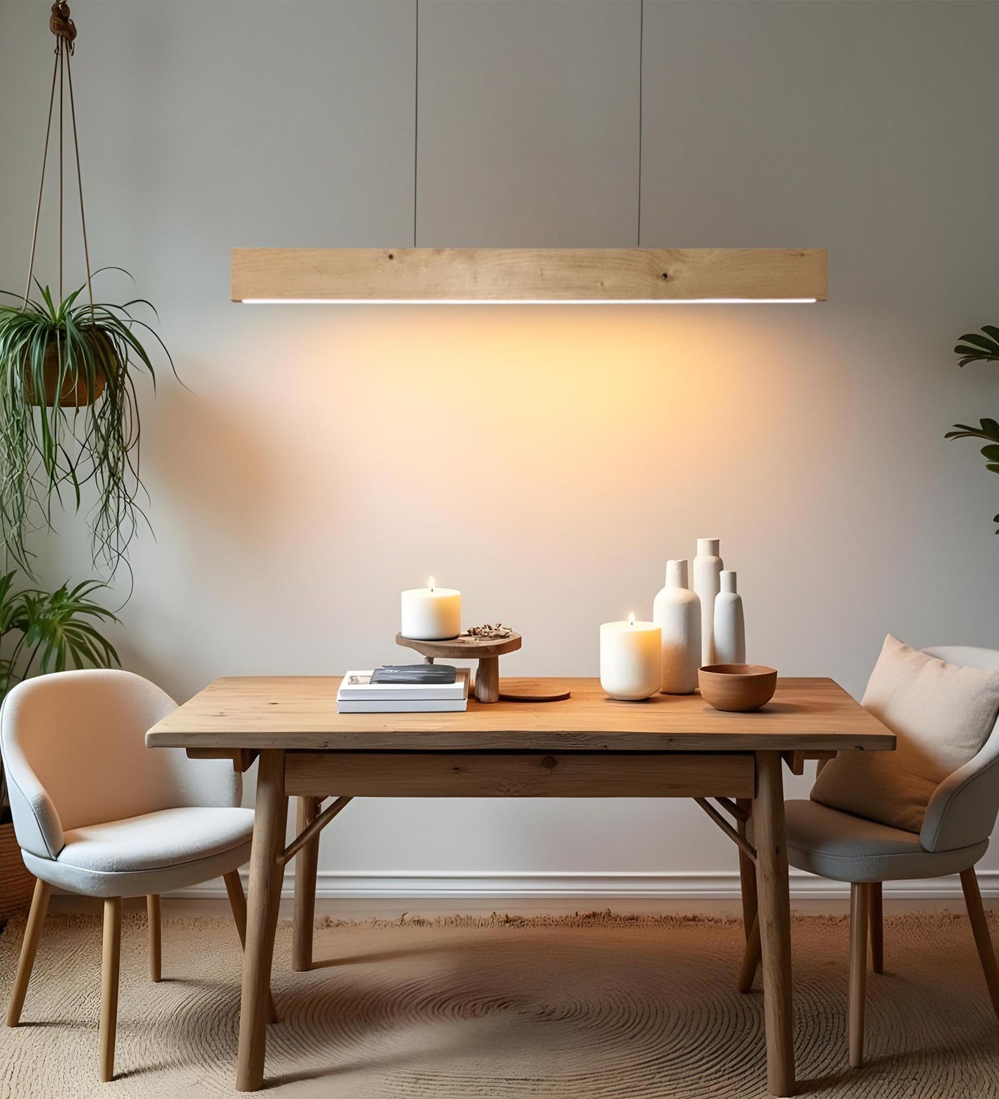 Dance 48 Beige Wooden LED Hanging Lamp