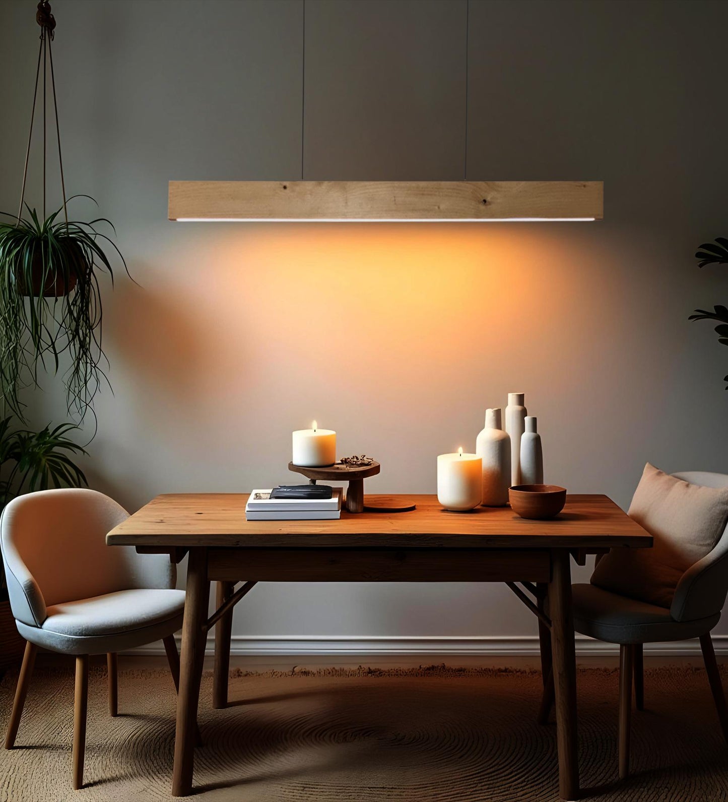 Dance 48 Beige Wooden LED Hanging Lamp