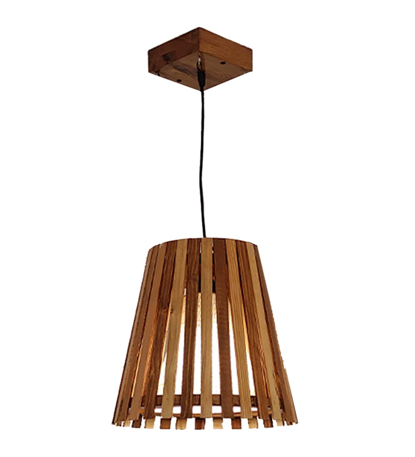 Dead Beige & Brown Wooden Single Hanging Lamp