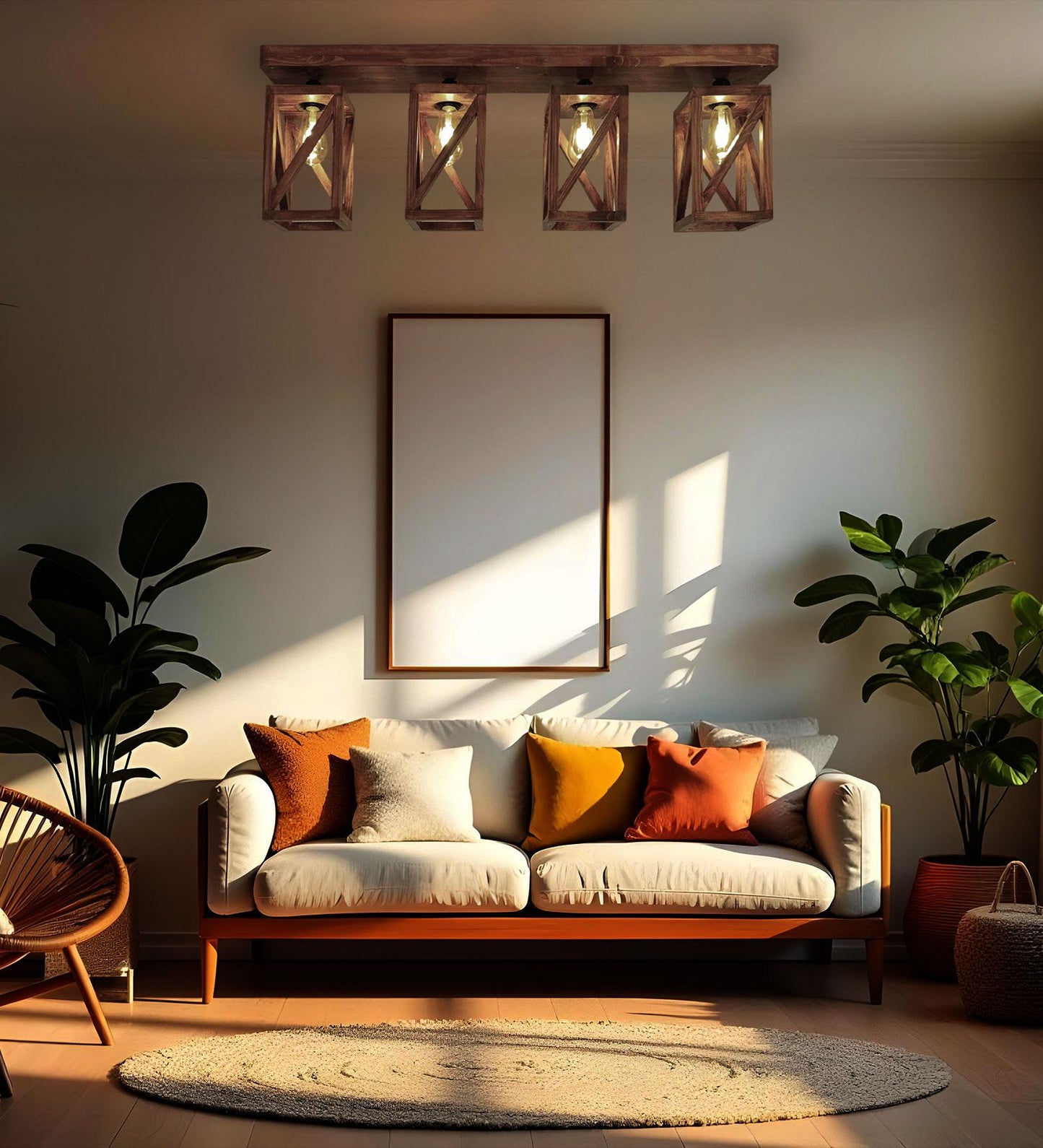 Teach Brown 4 Series Ceiling Lamp