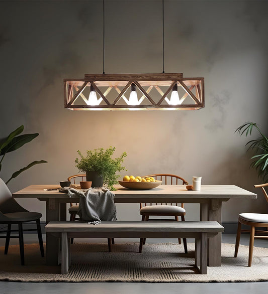 Symmetric Centrum Wooden 3 Series Hanging Lamp