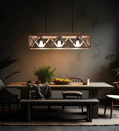 Symmetric Centrum Wooden 3 Series Hanging Lamp