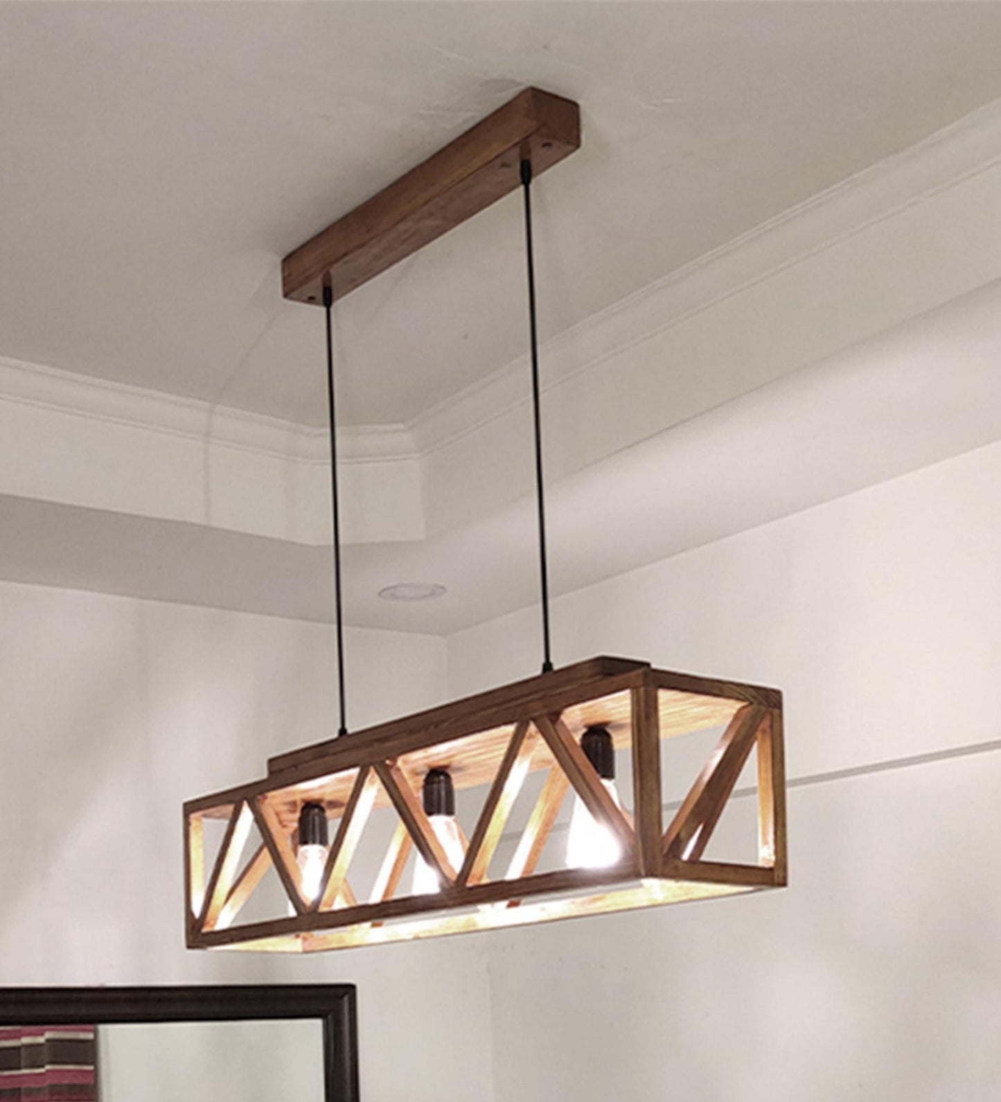 Symmetric Centrum Wooden 3 Series Hanging Lamp