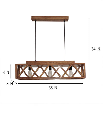 Symmetric Centrum Wooden 3 Series Hanging Lamp