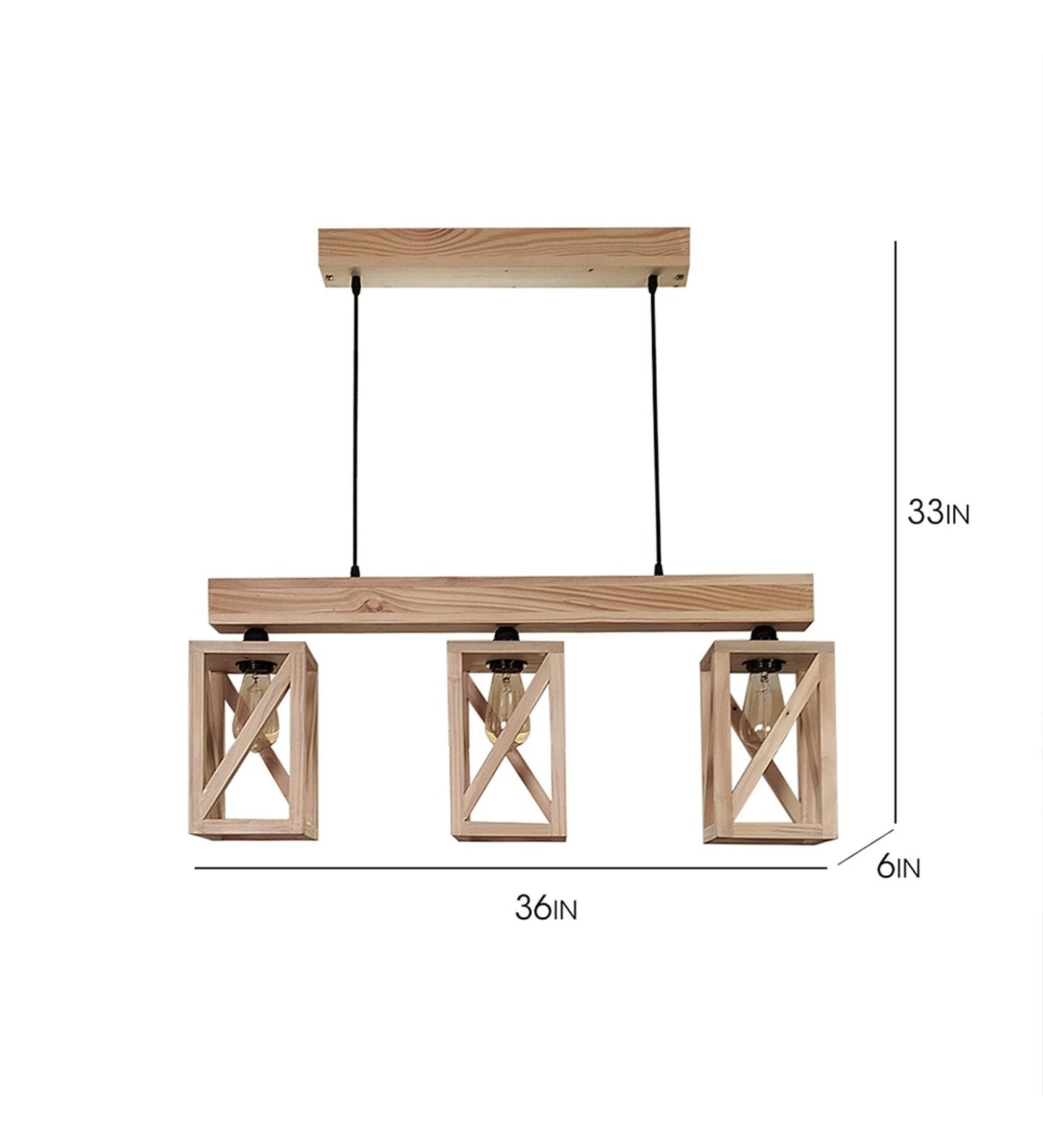 Teach Beige Wooden 3 Series Hanging Lamp