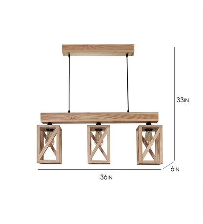 Teach Beige Wooden 3 Series Hanging Lamp