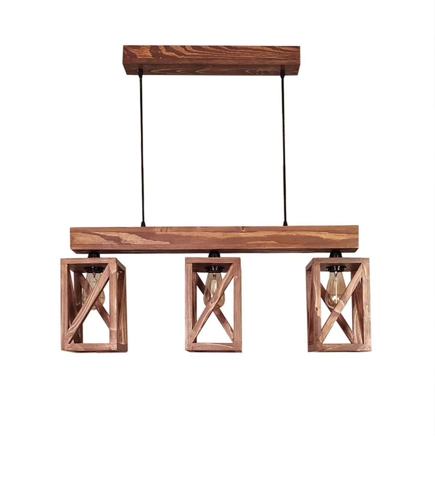 Teach Brown Wooden 3 Series Hanging Lamp