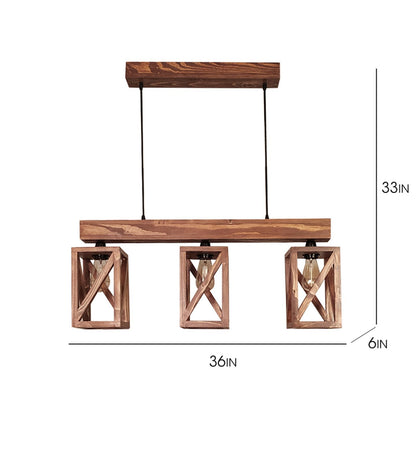 Teach Brown Wooden 3 Series Hanging Lamp