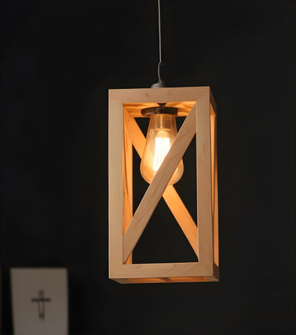 Teach Beige Wooden Single Hanging Lamp