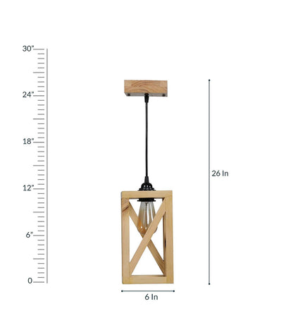 Teach Beige Wooden Single Hanging Lamp