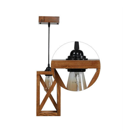 Teach Brown Wooden Single Hanging Lamp