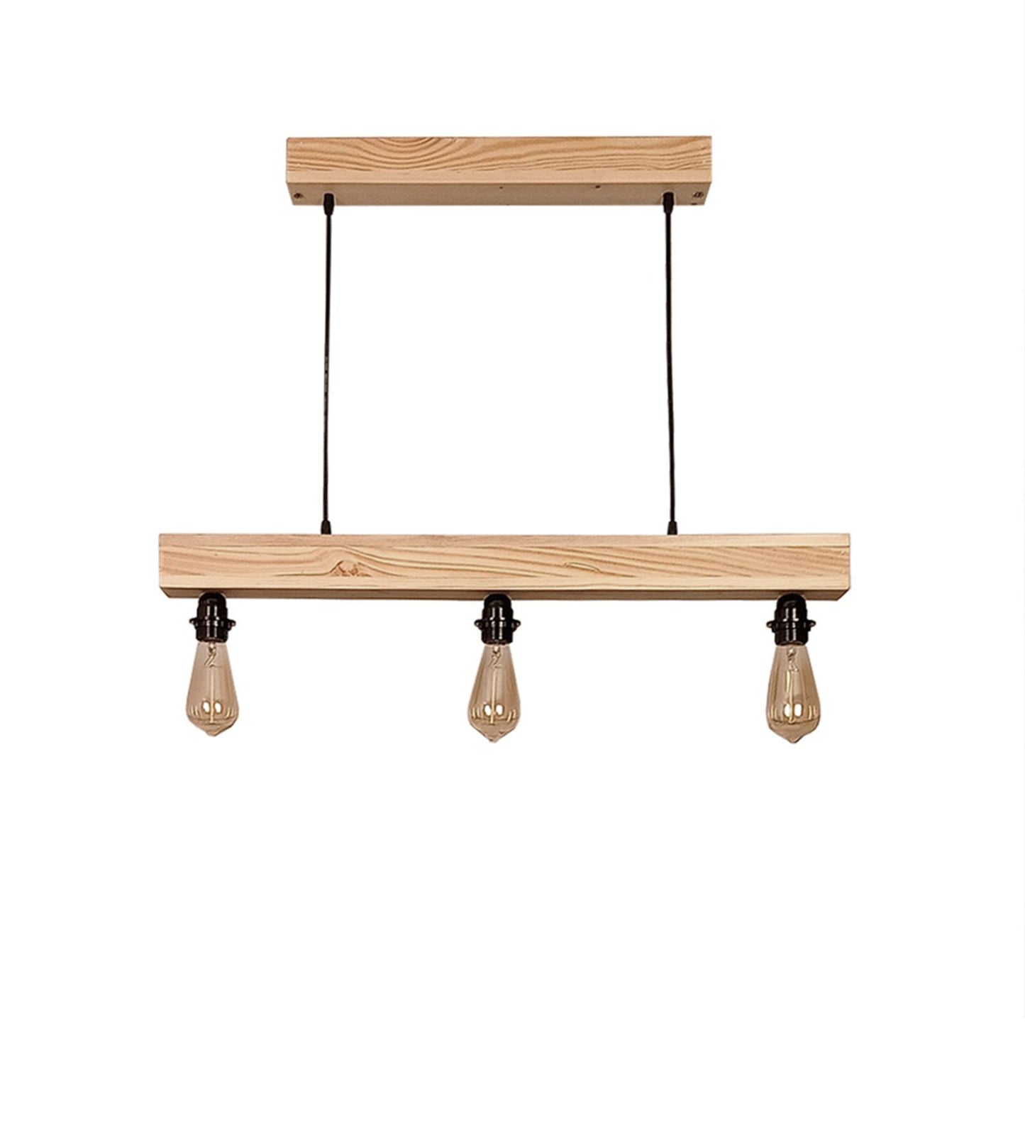 High Beige Wooden 3 Series Hanging Lamp