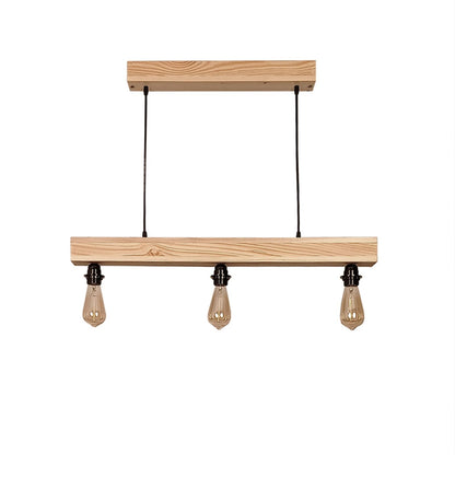 High Beige Wooden 3 Series Hanging Lamp