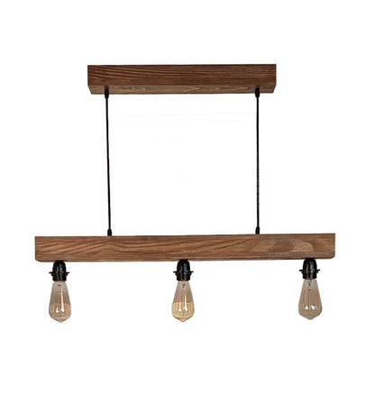 High Brown Wooden 3 Series Hanging Lamp