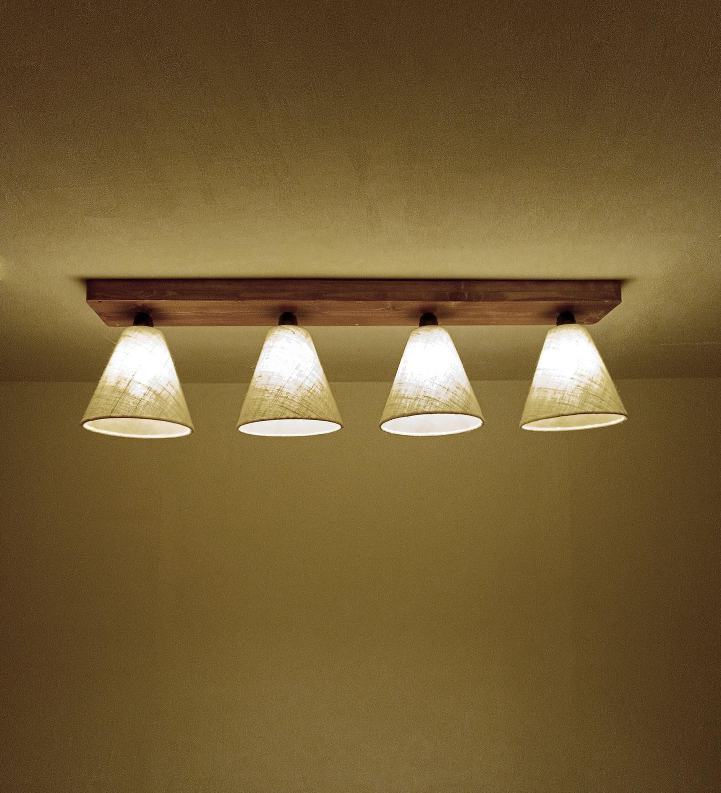 Stellar Brown Wooden 4 Series Ceiling Lamp
