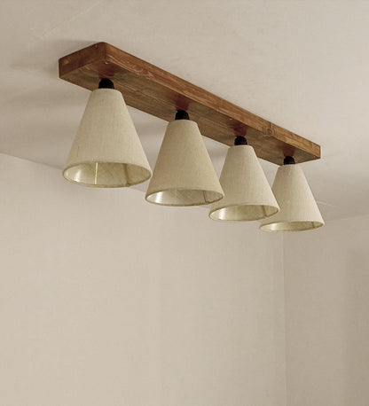 Stellar Brown Wooden 4 Series Ceiling Lamp