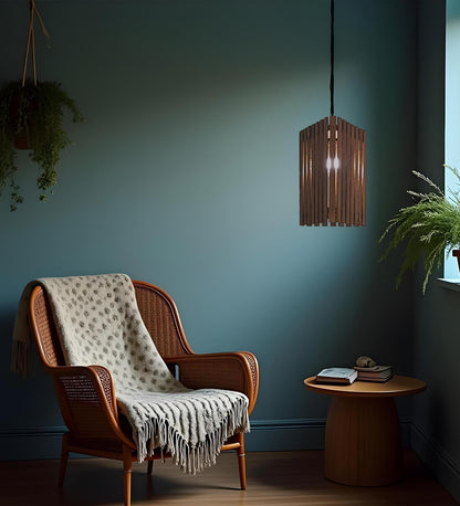 Oryx Brown Wooden Single Hanging Lamp