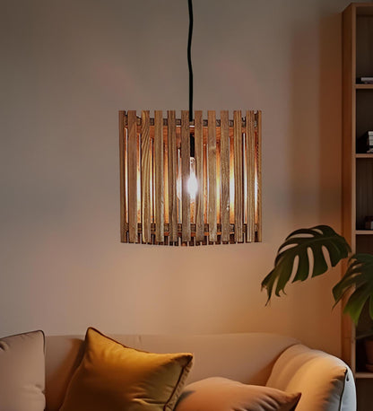 Fog Brown Wooden Single Hanging Lamp