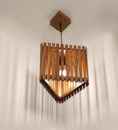 Fog Brown Wooden Single Hanging Lamp