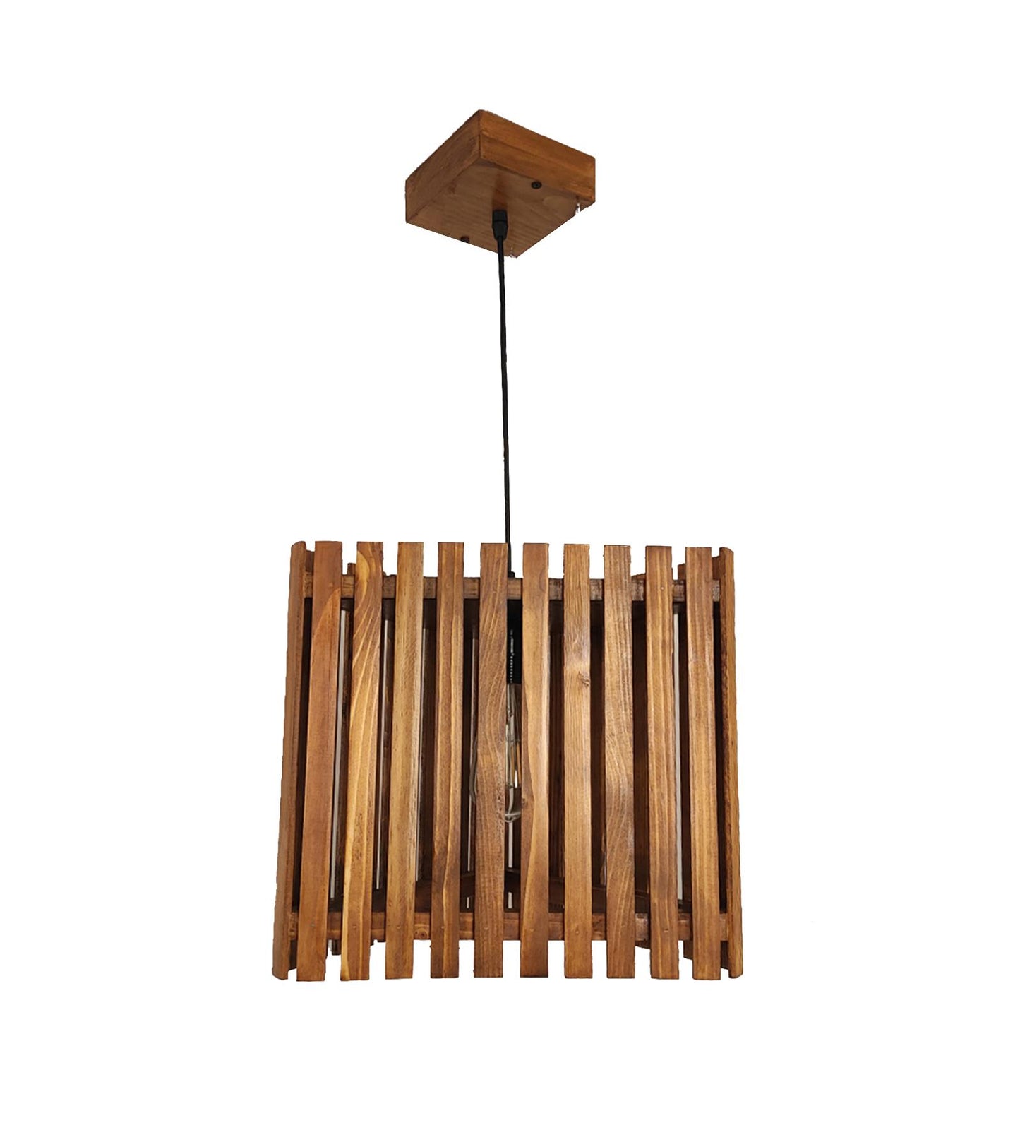Fog Brown Wooden Single Hanging Lamp