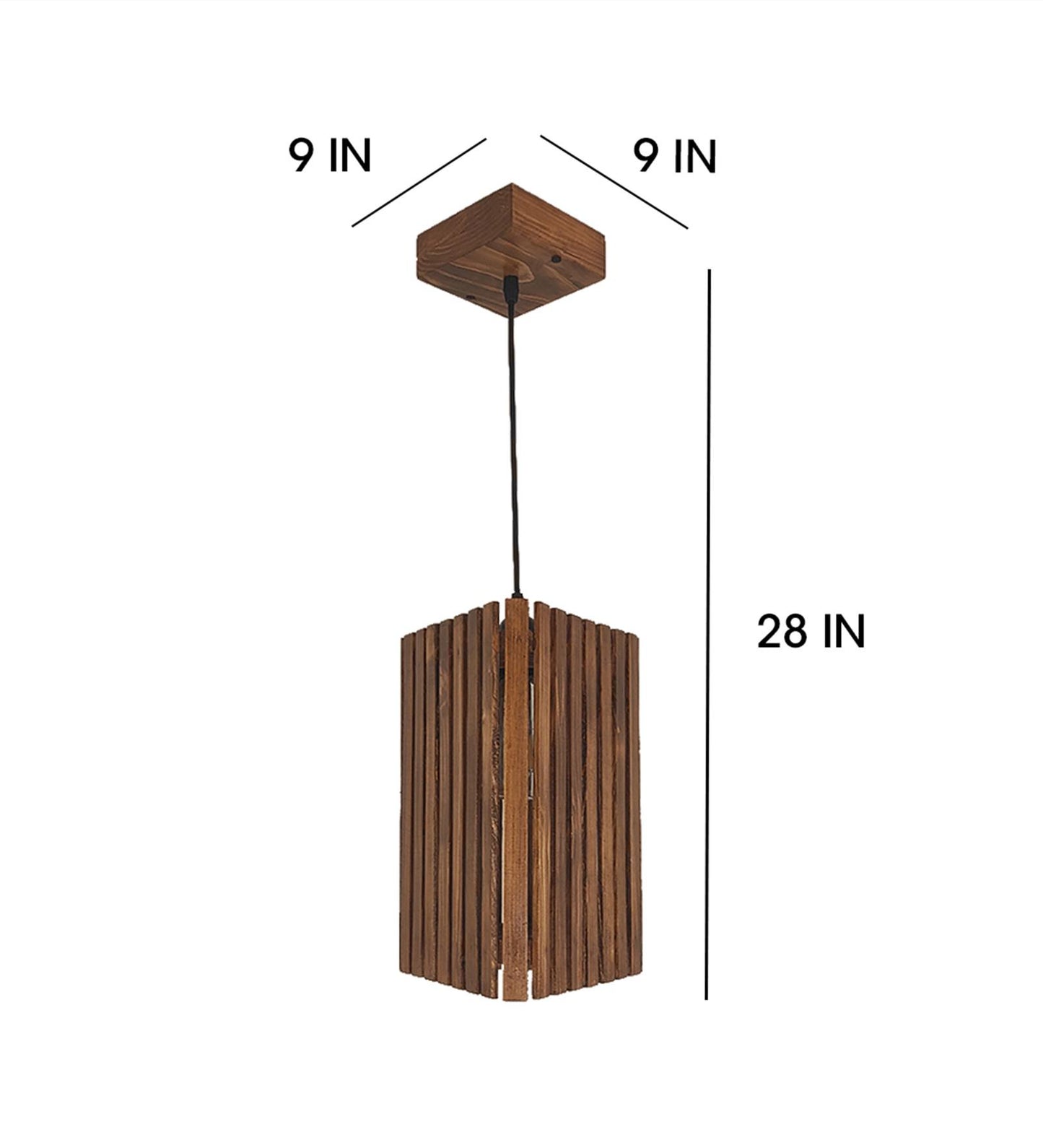 Oryx Brown Wooden Single Hanging Lamp