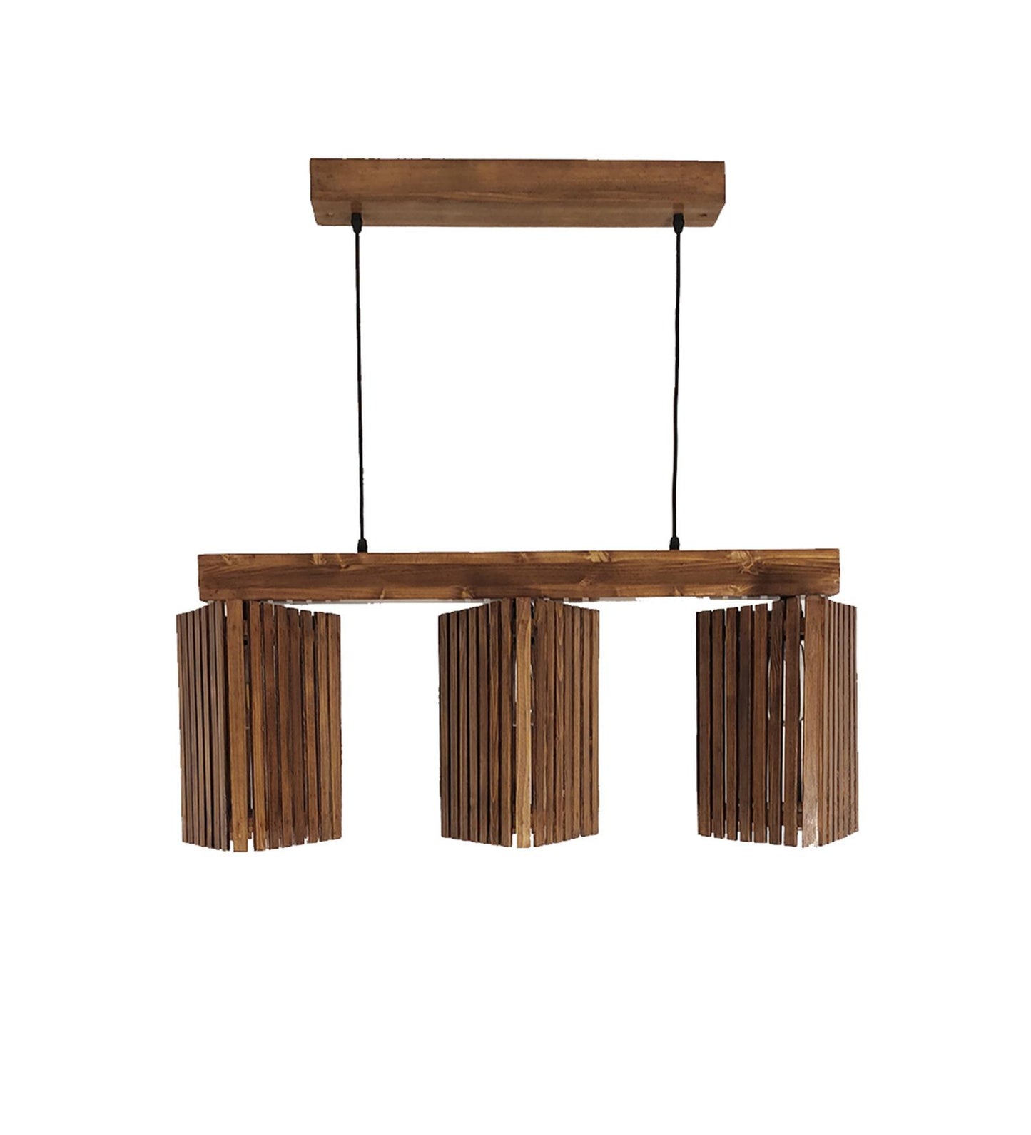 Fog Brown Wooden 3 Series Hanging Lamp