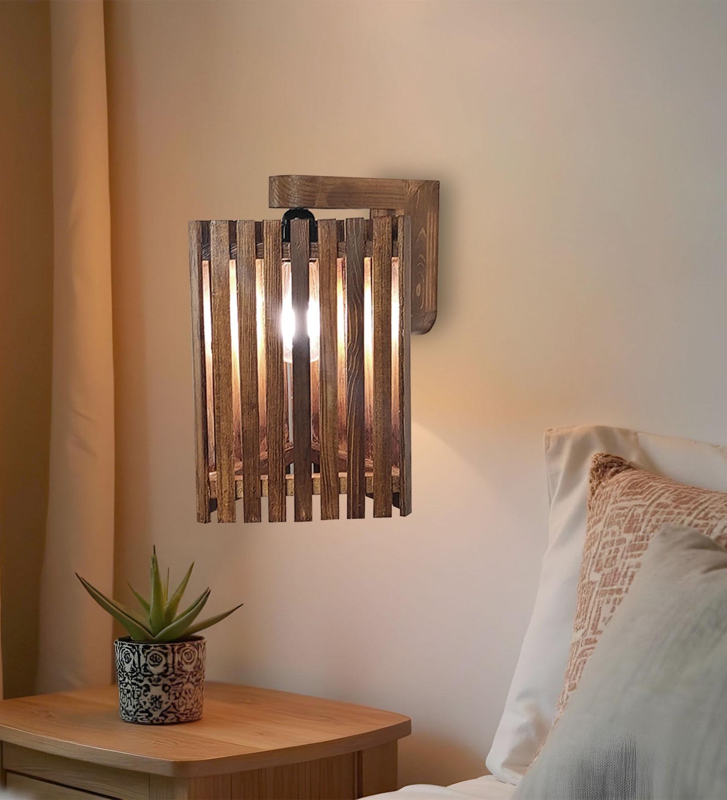 Fog Brown Wooden Wall Light
