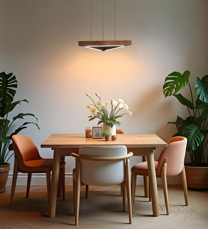 Hot Triangular Brown LED Hanging Lamp