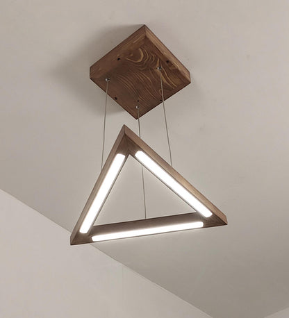 Hot Triangular Brown LED Hanging Lamp