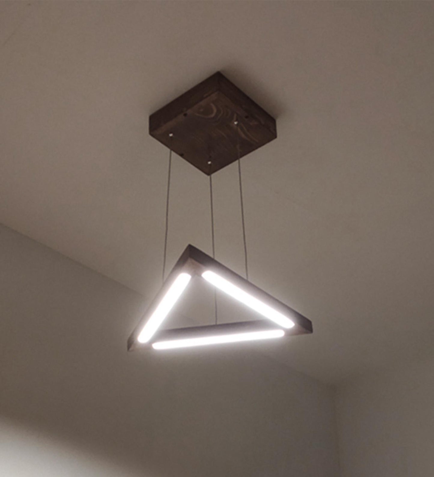 Hot Triangular Brown LED Hanging Lamp
