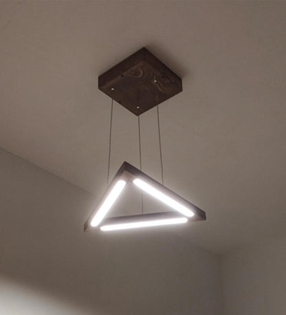 Hot Triangular Brown LED Hanging Lamp