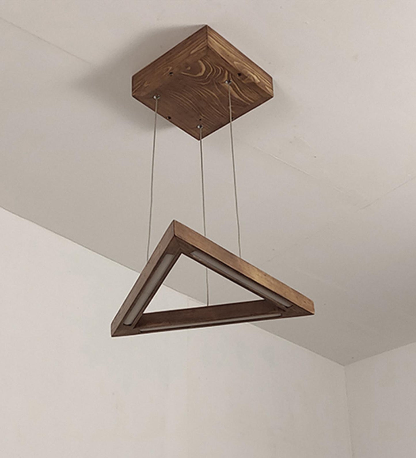 Hot Triangular Brown LED Hanging Lamp