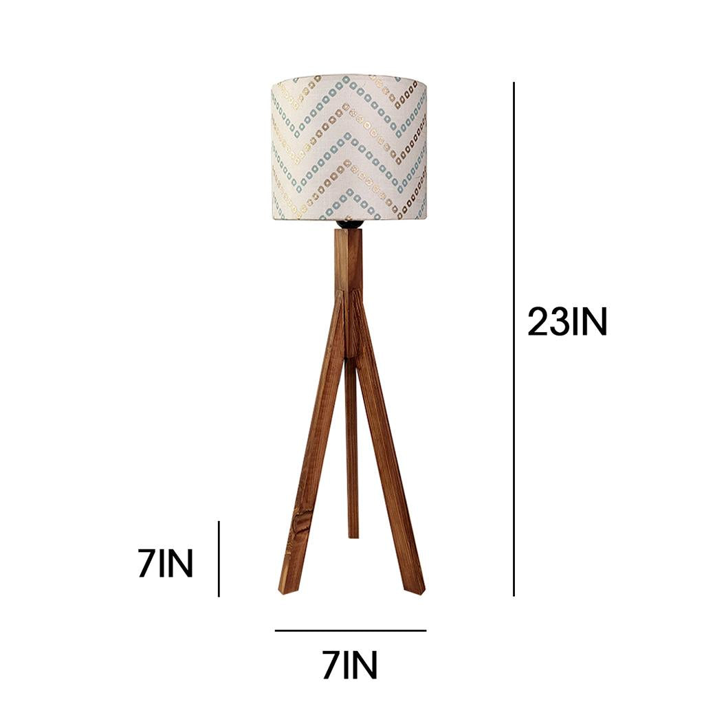Safe Brown Wooden Table Lamp with Jute Lampshade