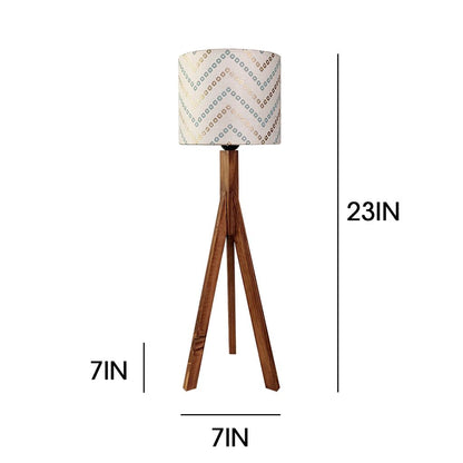 Safe Brown Wooden Table Lamp with Jute Lampshade
